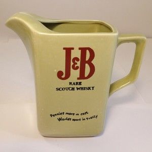 Vintage J & B Rare Scotch Whiskey Bar Water Pitcher